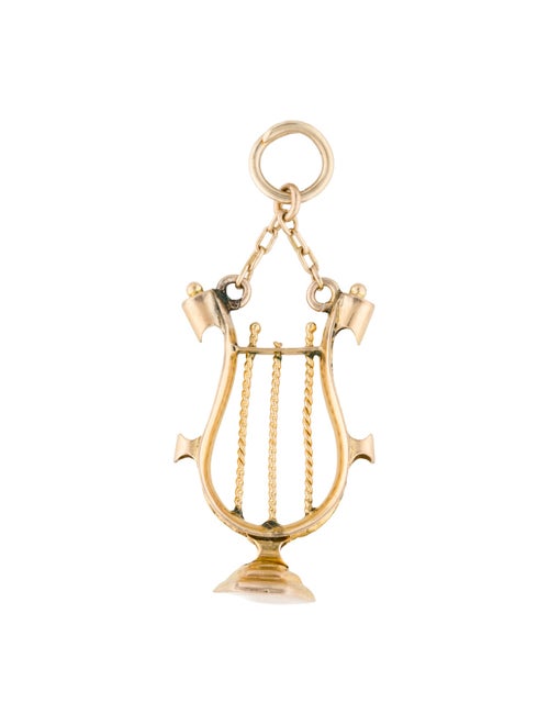 Charm 14K Lyre Pendant Charm