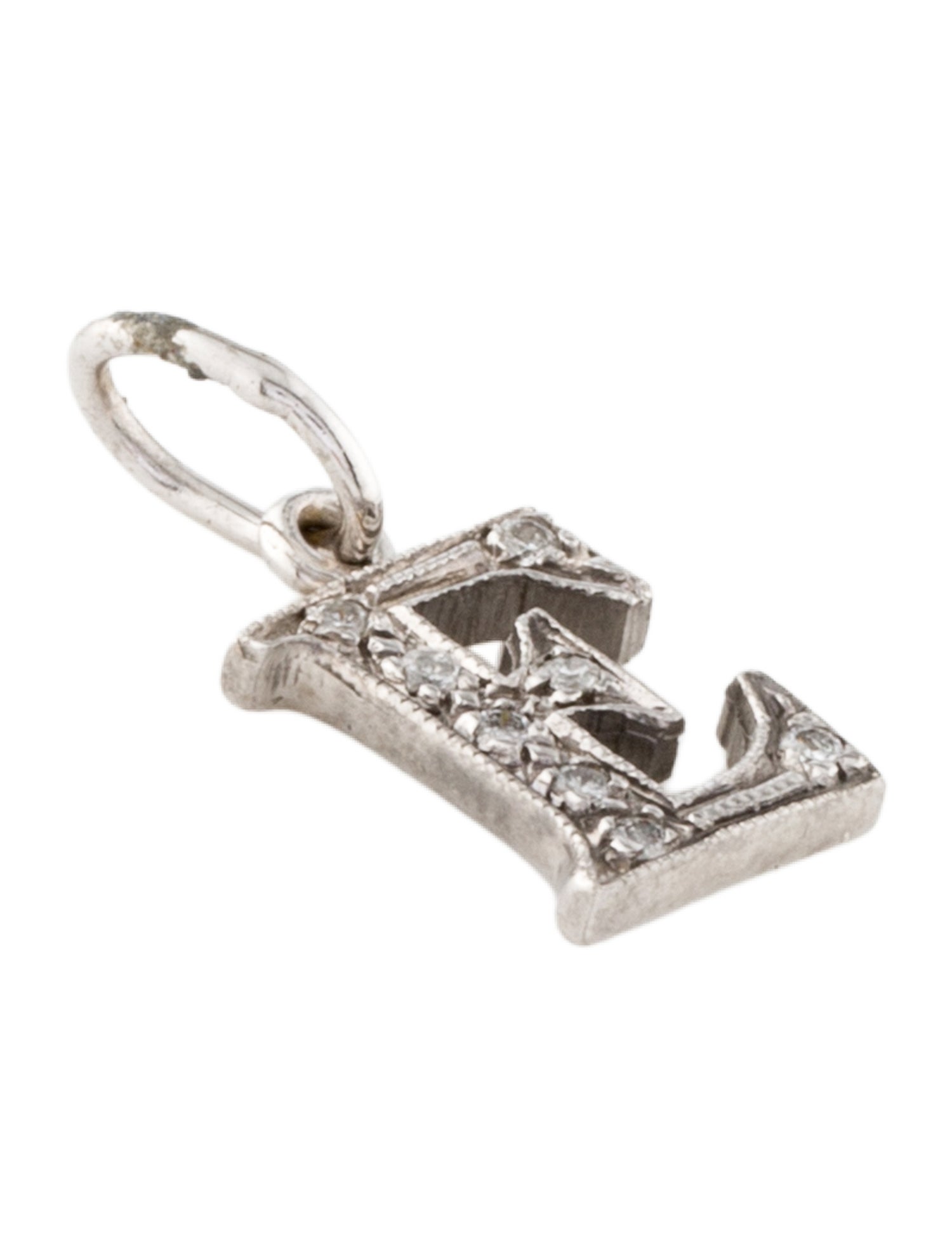 Charm 14K Diamond 'E' Initial