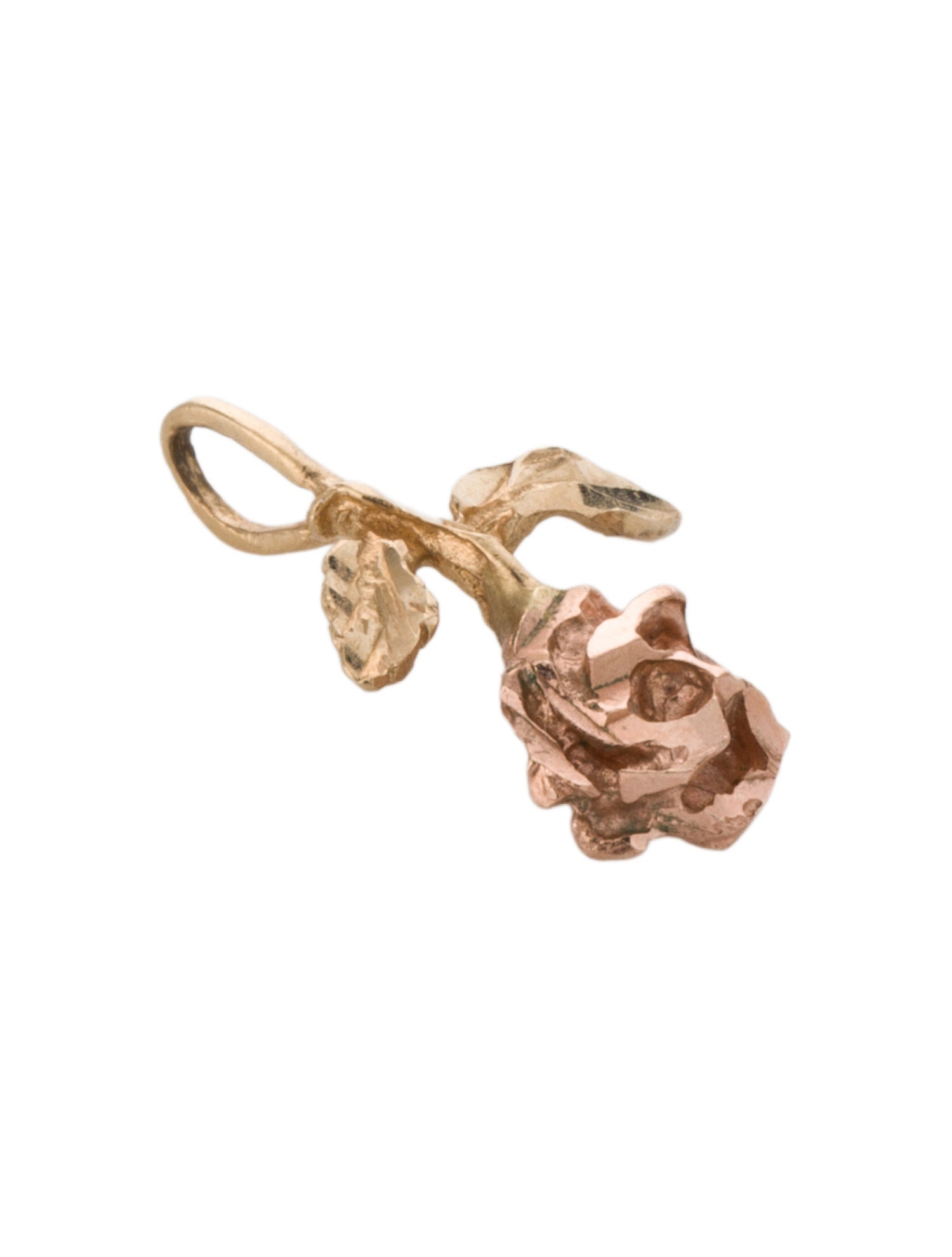 Charm 14K Rose Flower Pendant