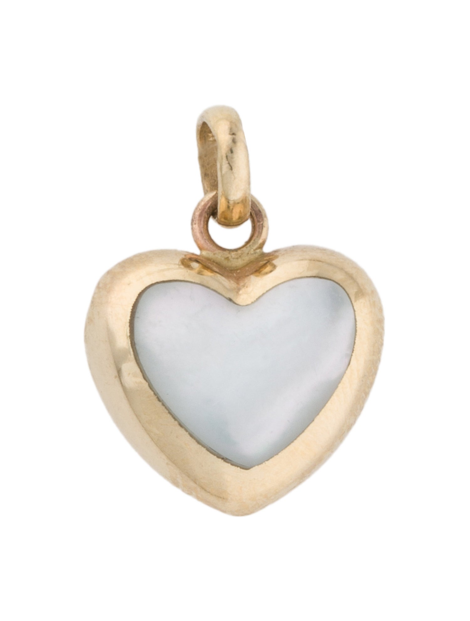 Charm 14K Mother of Pearl Heart Pendant
