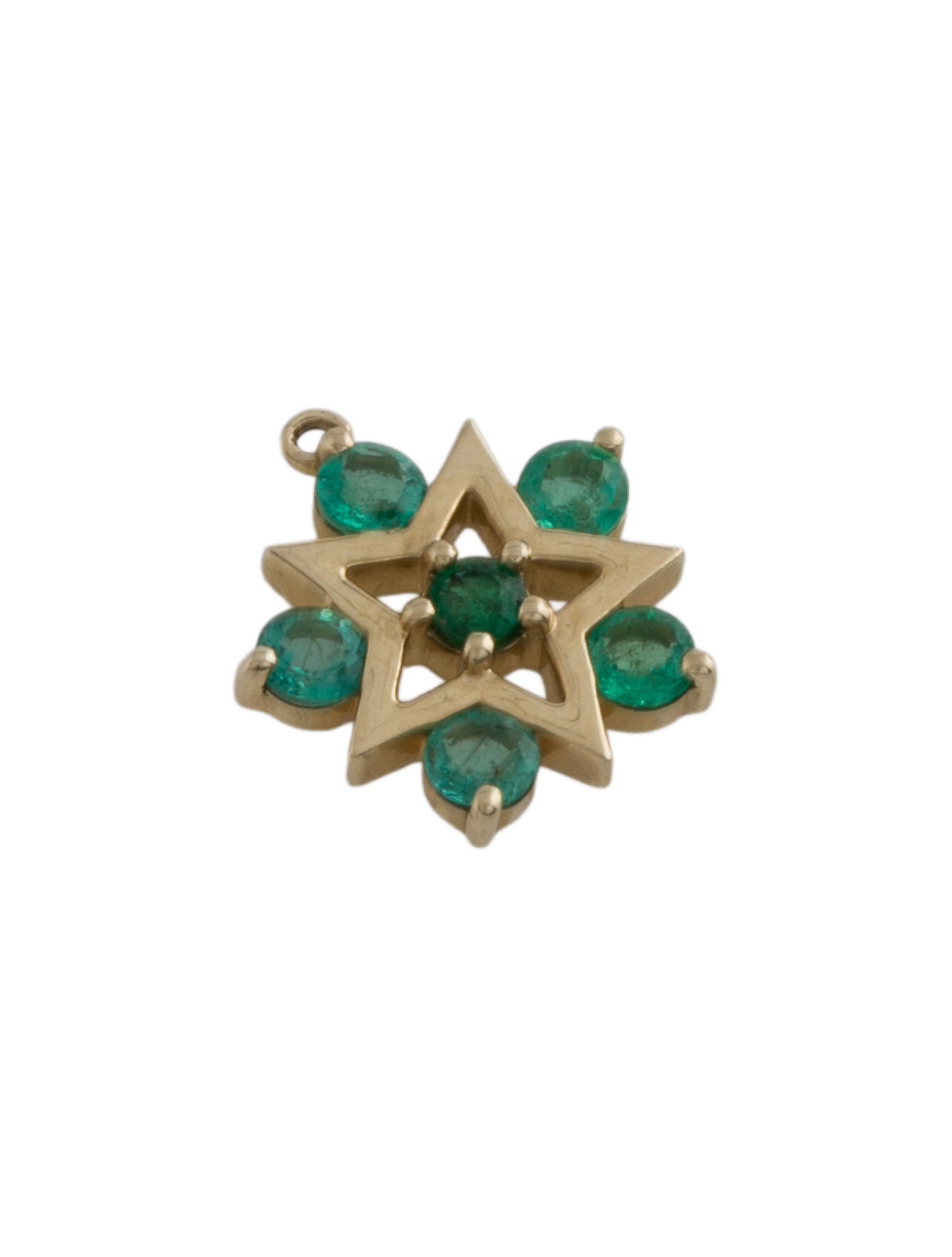 Charm 14K Emerald Star