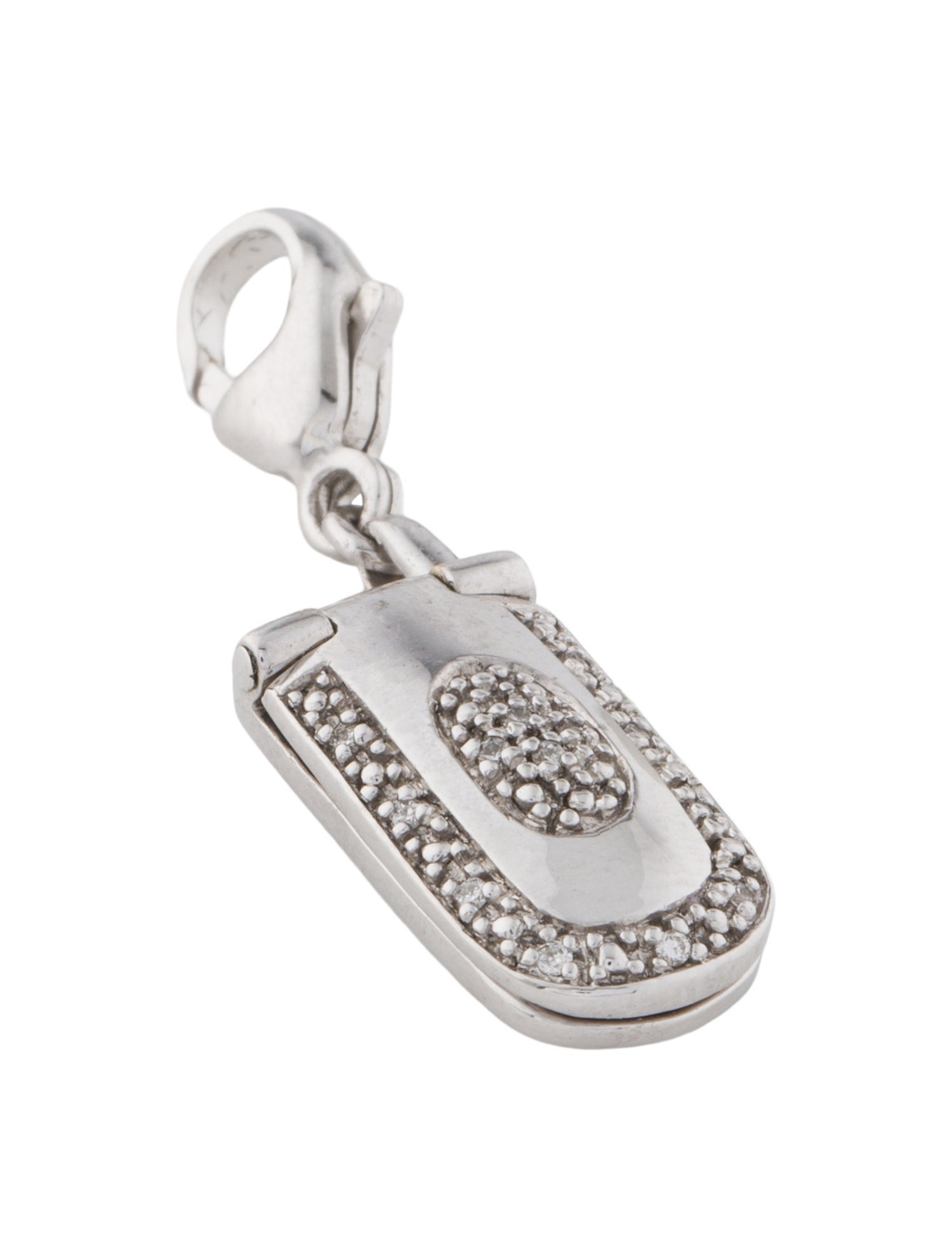 Charm 14K Diamond Flip Phone