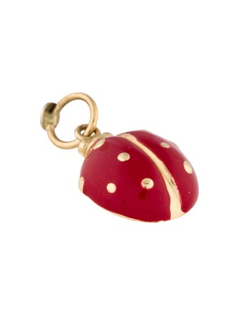 Charm 14K Enamel Lady Bug Charm Pendant