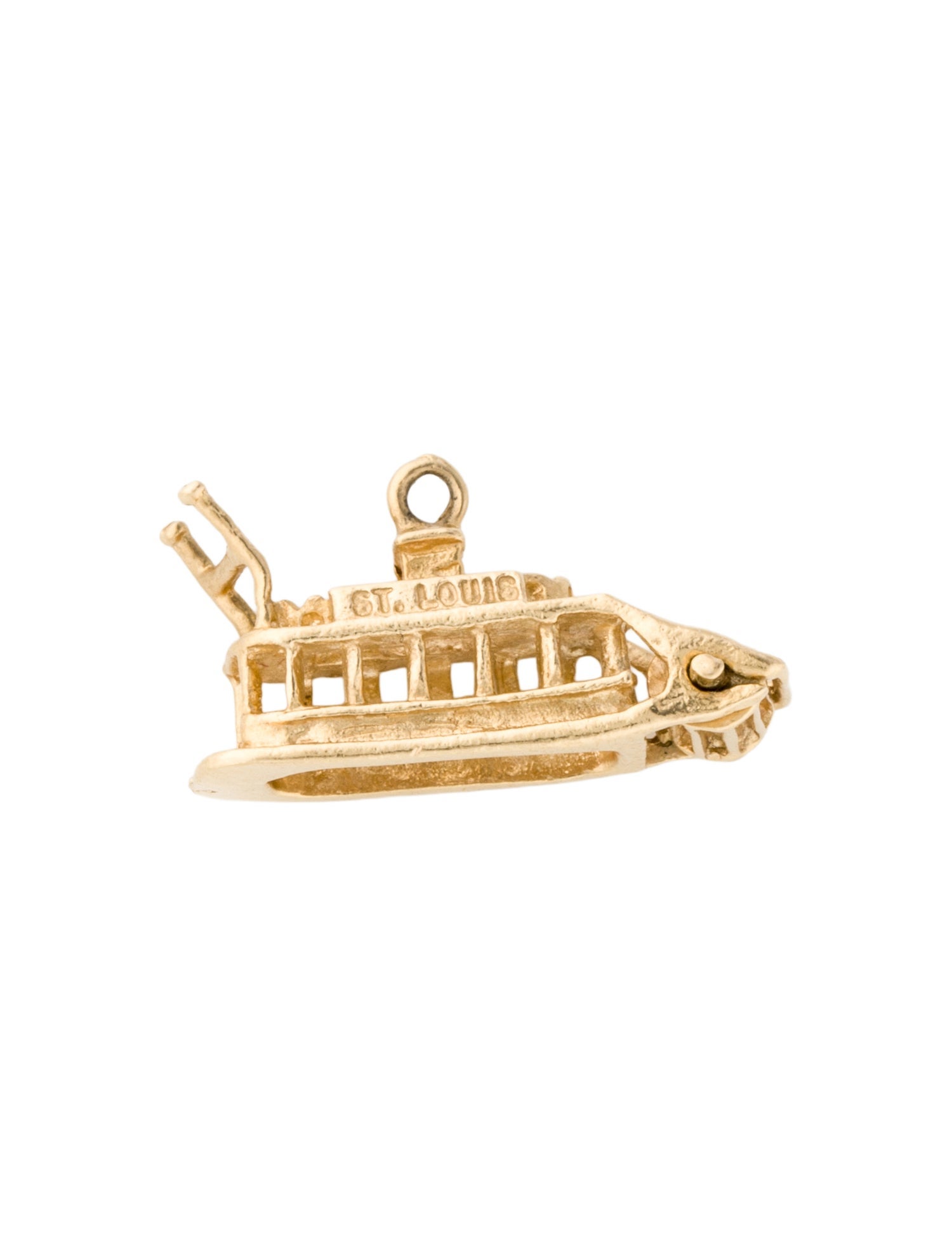 Charm 14K Steamboat Pendant