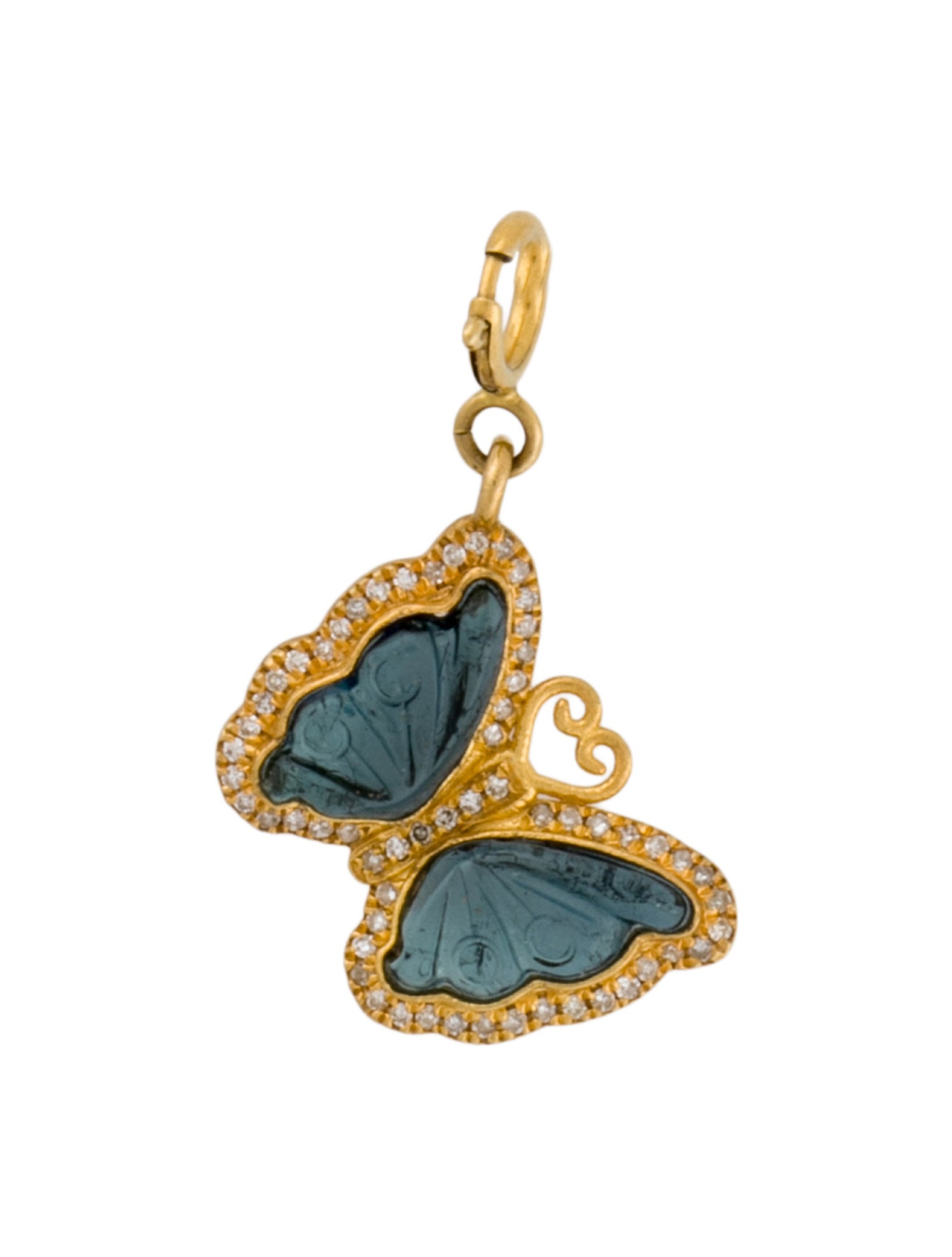 Charm 18K Tourmaline & Diamond Butterfly