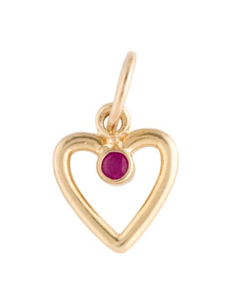 Charm 14K Ruby Heart Charm