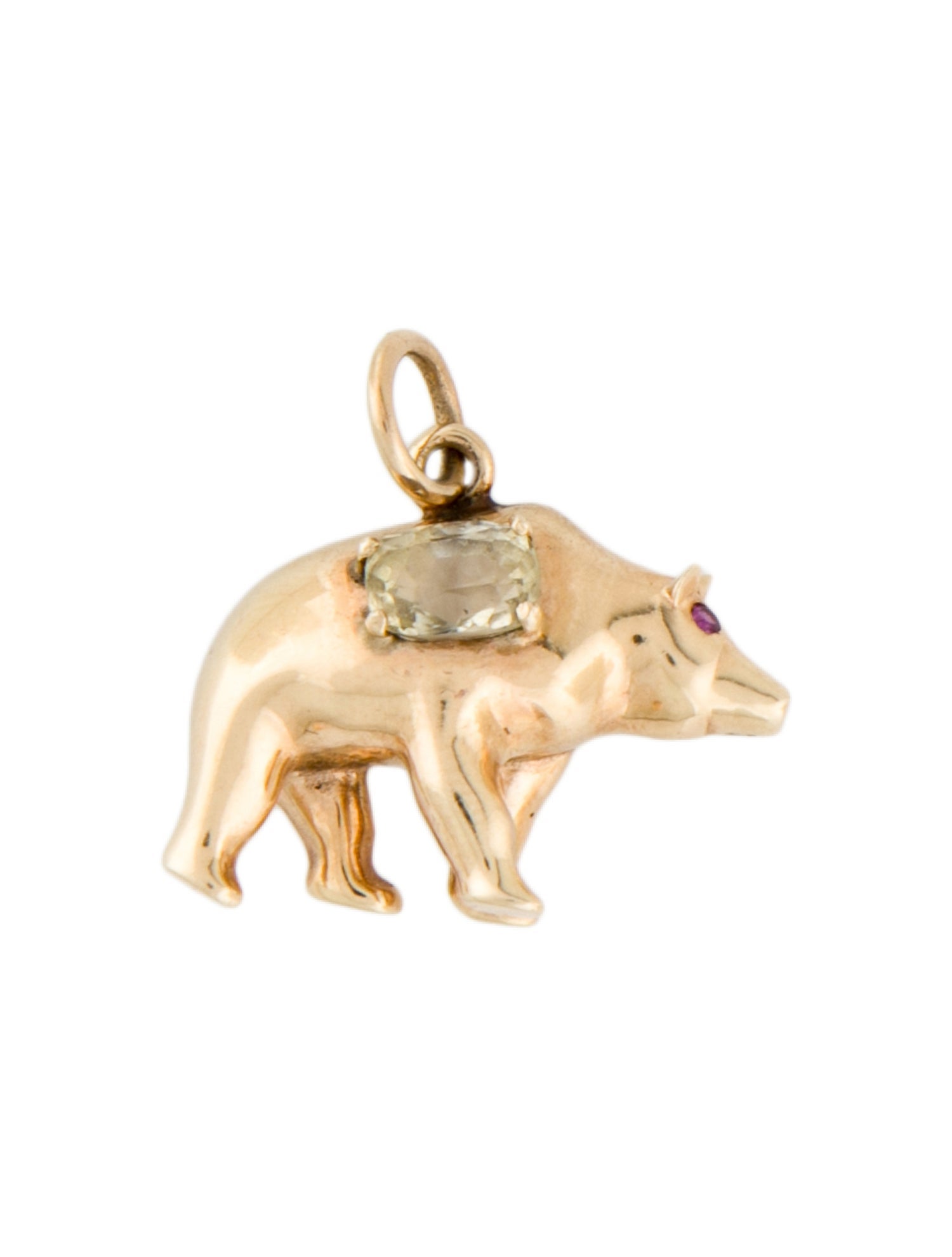 Charm 14K Sapphire & Ruby Animal Pendant
