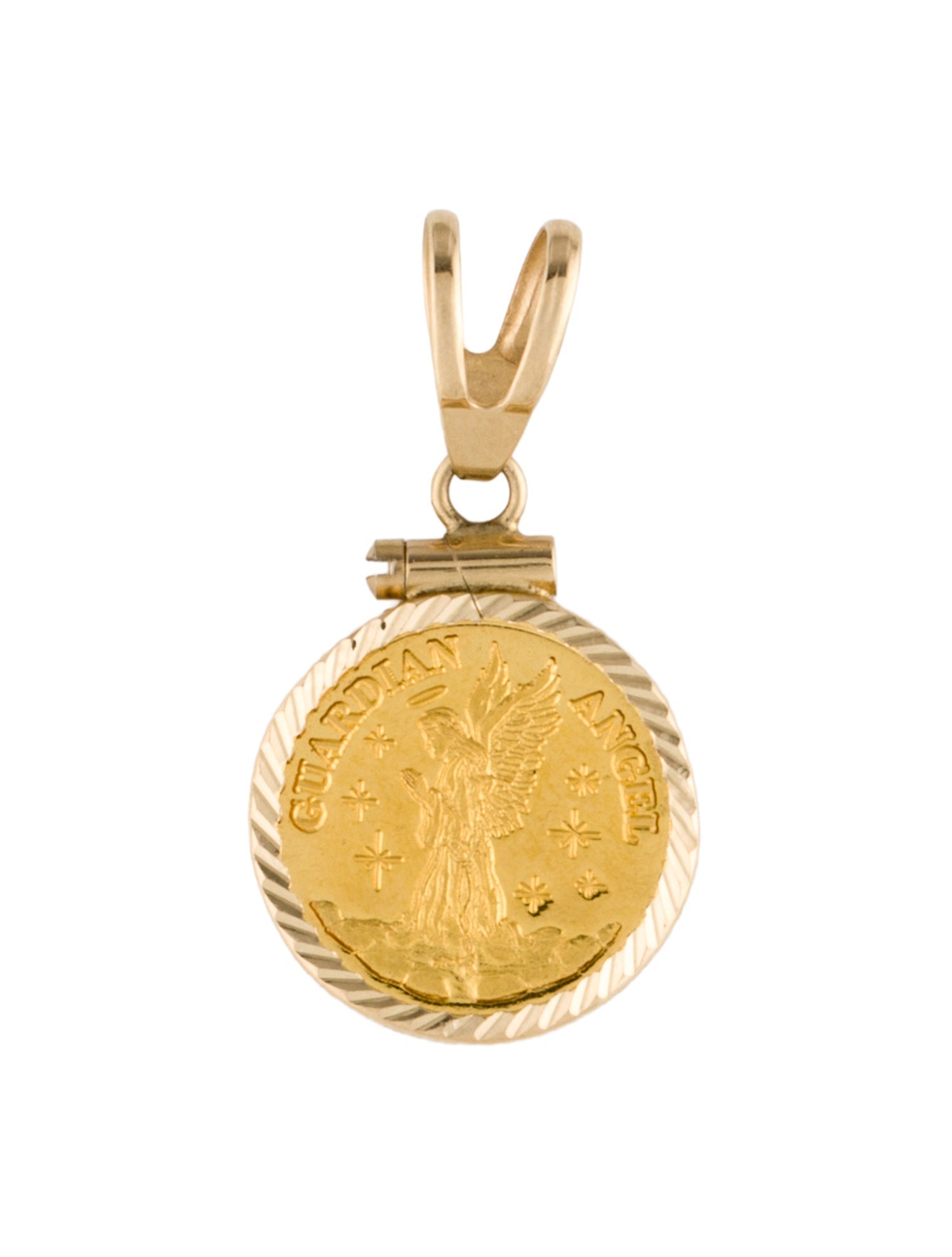 Charm Guardian Angel Coin Pendant