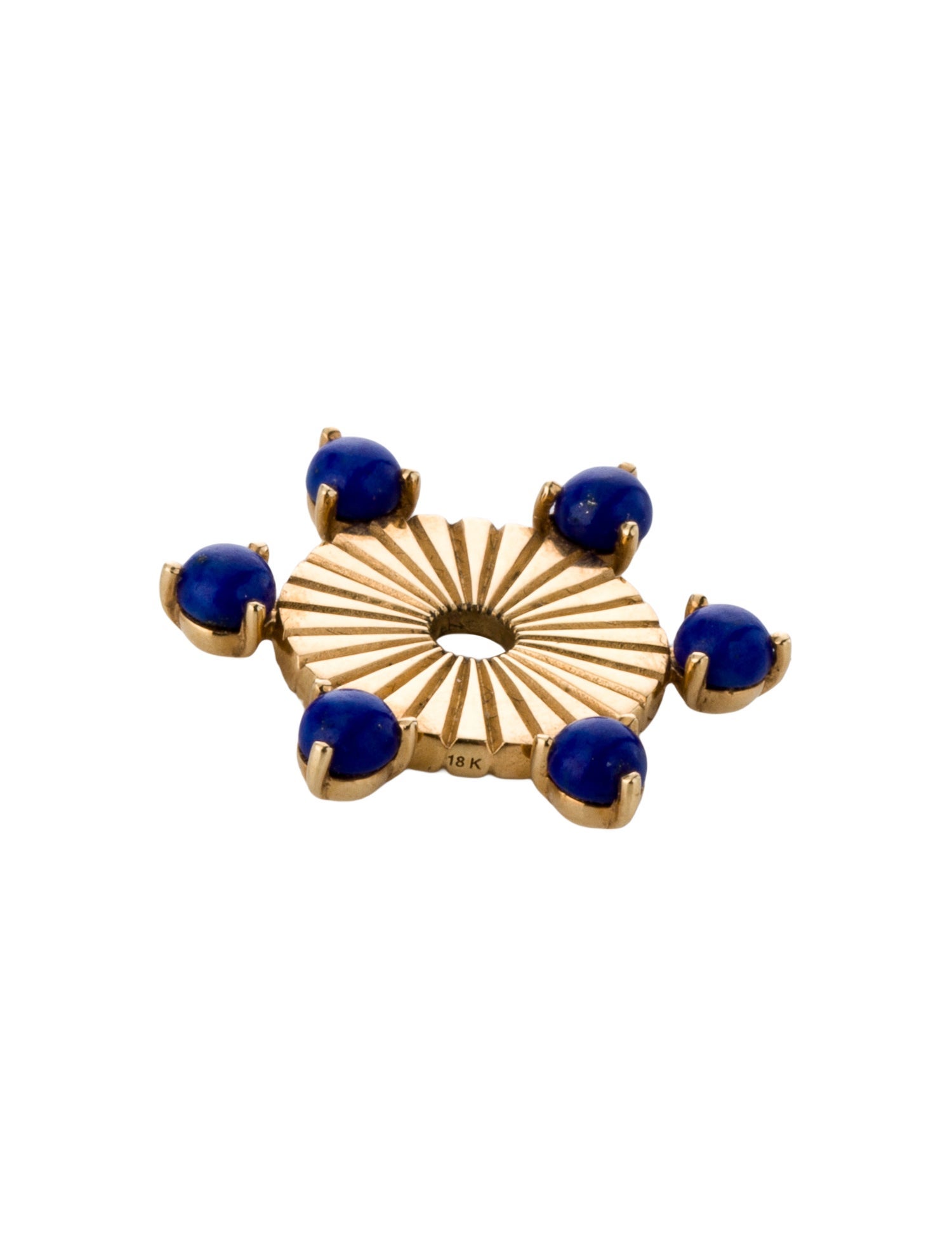 Charm 18K Lapis Lazuli Disc