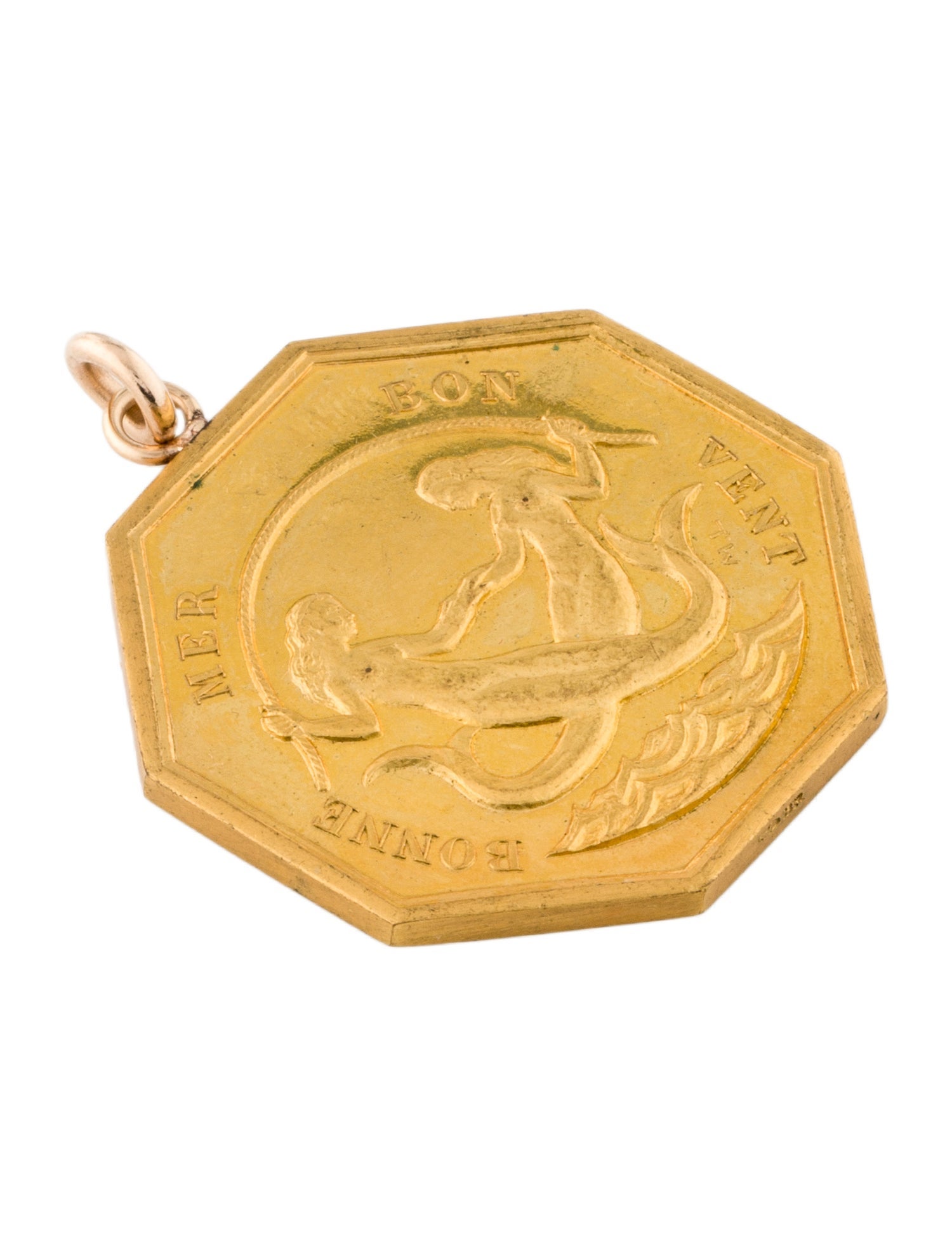 Charm 14K Double Mermaid Pendant