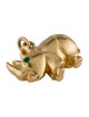 Charm 18K Emerald Rhinoceros Charm Pendant