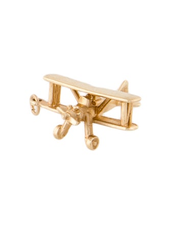 Charm 14K Biplane Charm
