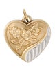 Charm 14K Two-Tone Flower Heart Charm