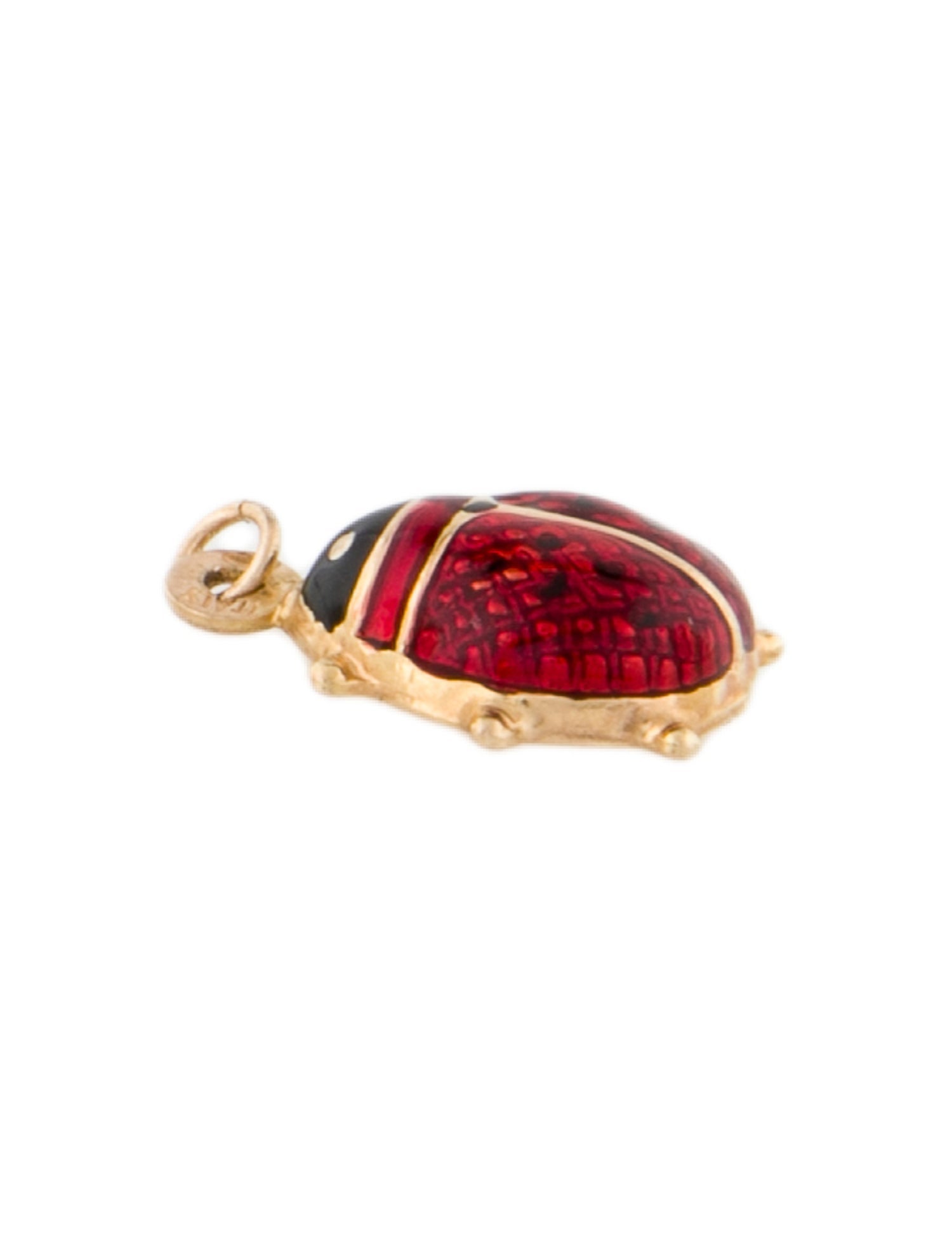 Charm 14K Enamel Lady Bug