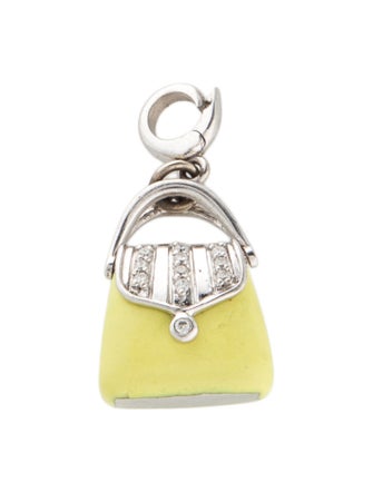 Charm 18K Diamond & Enamel Handbag Charm