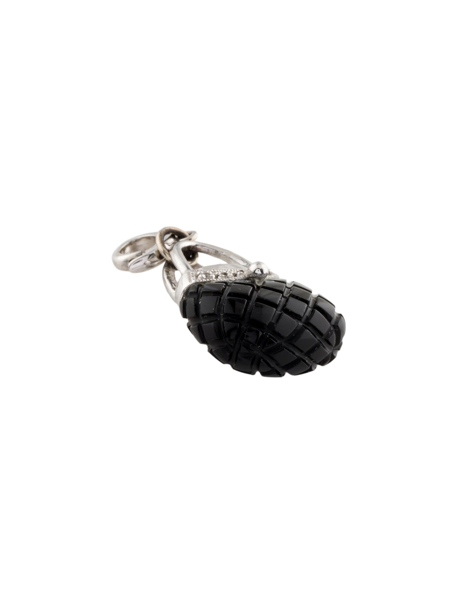 Charm 14K Onyx & Diamond Purse Charm