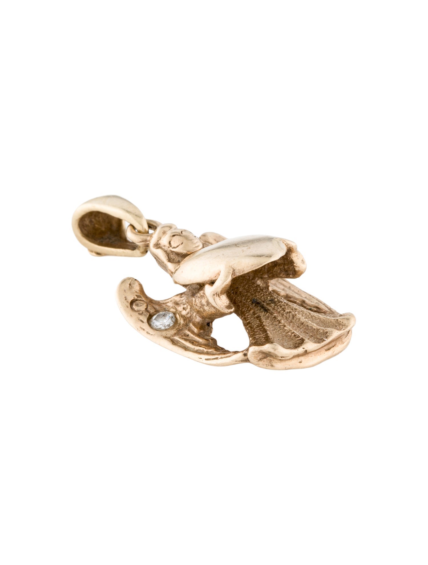 Charm 14K Diamond Angel