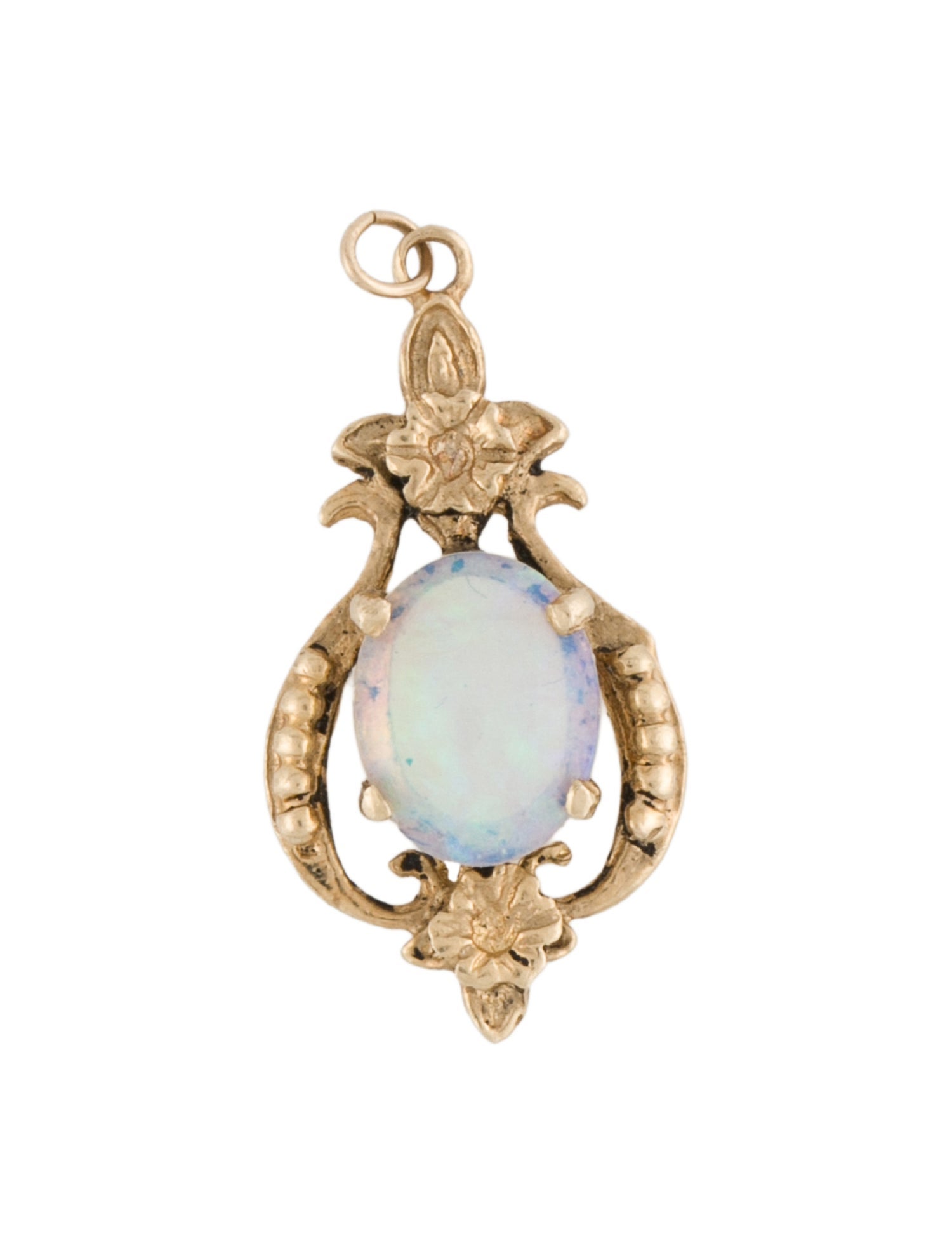 Charm 14K Opal Pendant