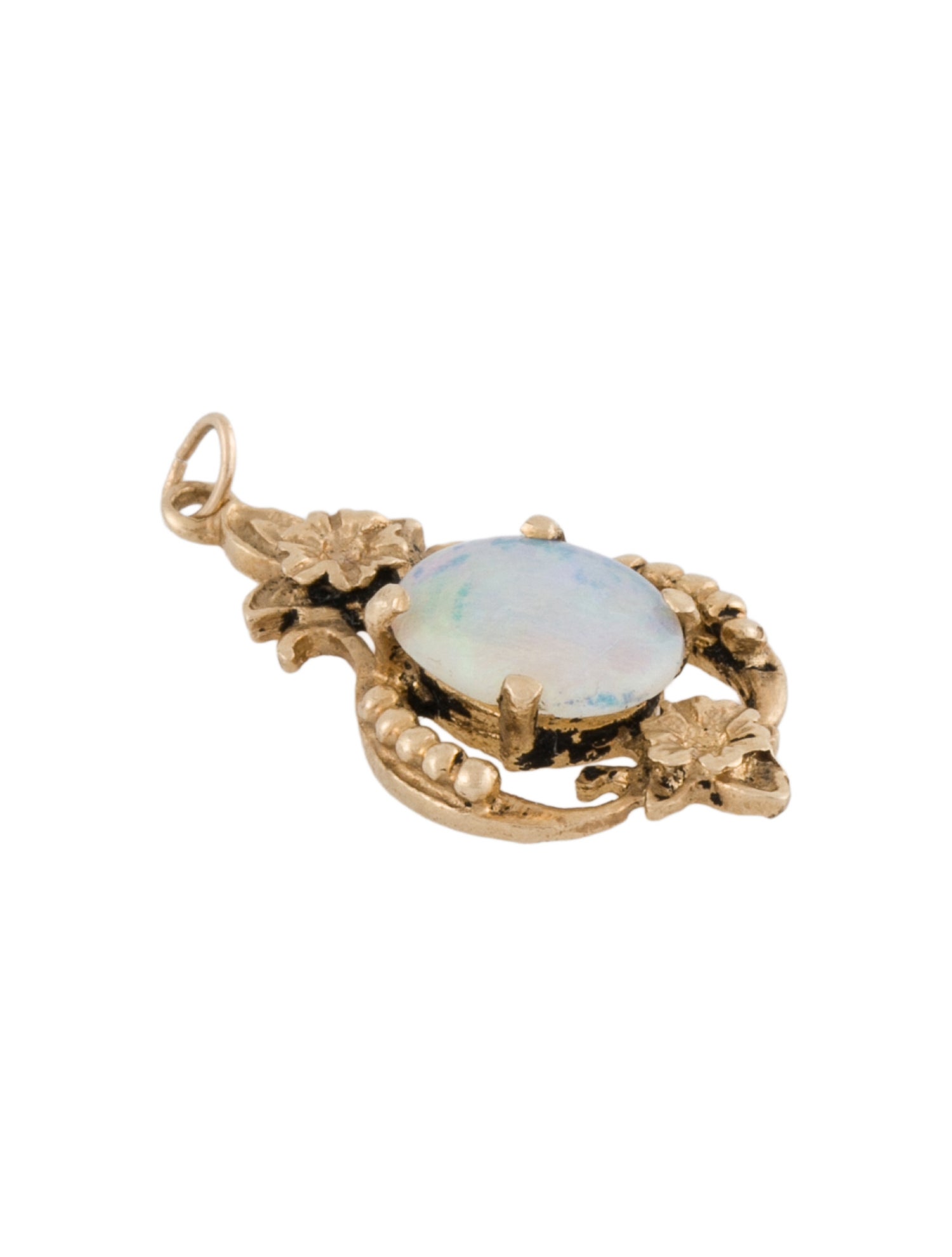 Charm 14K Opal Pendant