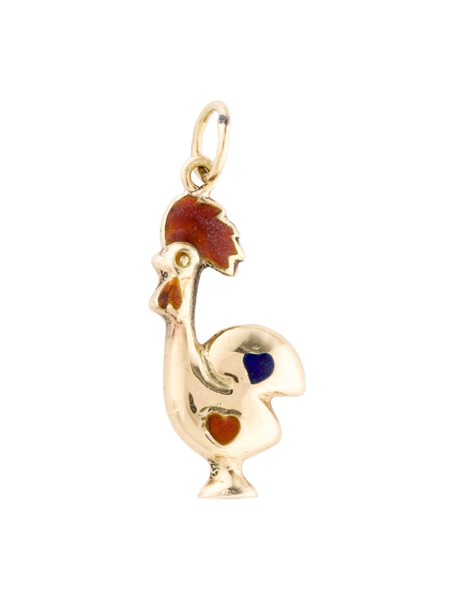 Charm 14K Enamel Rooster