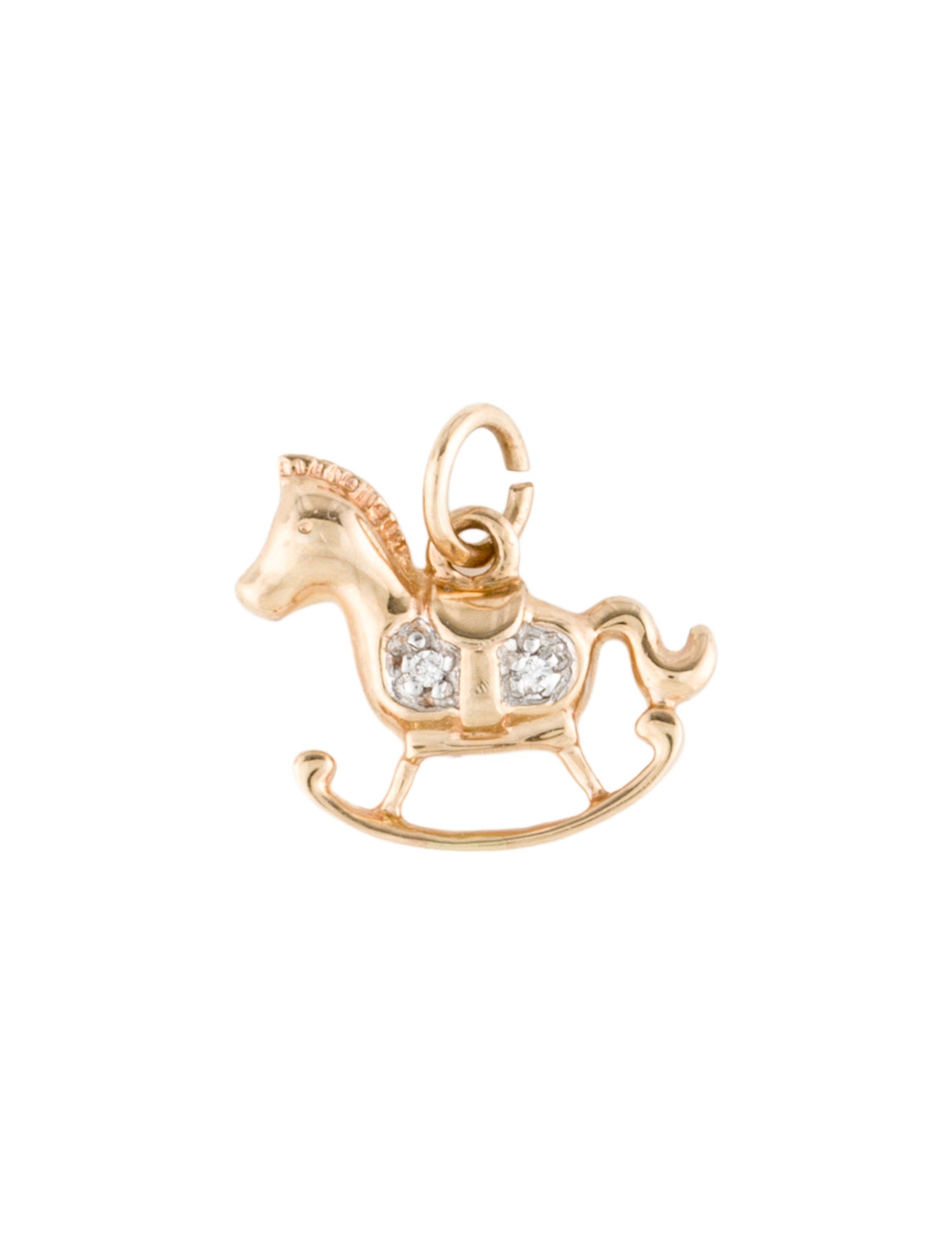 Charm 14K Diamond Rocking Horse