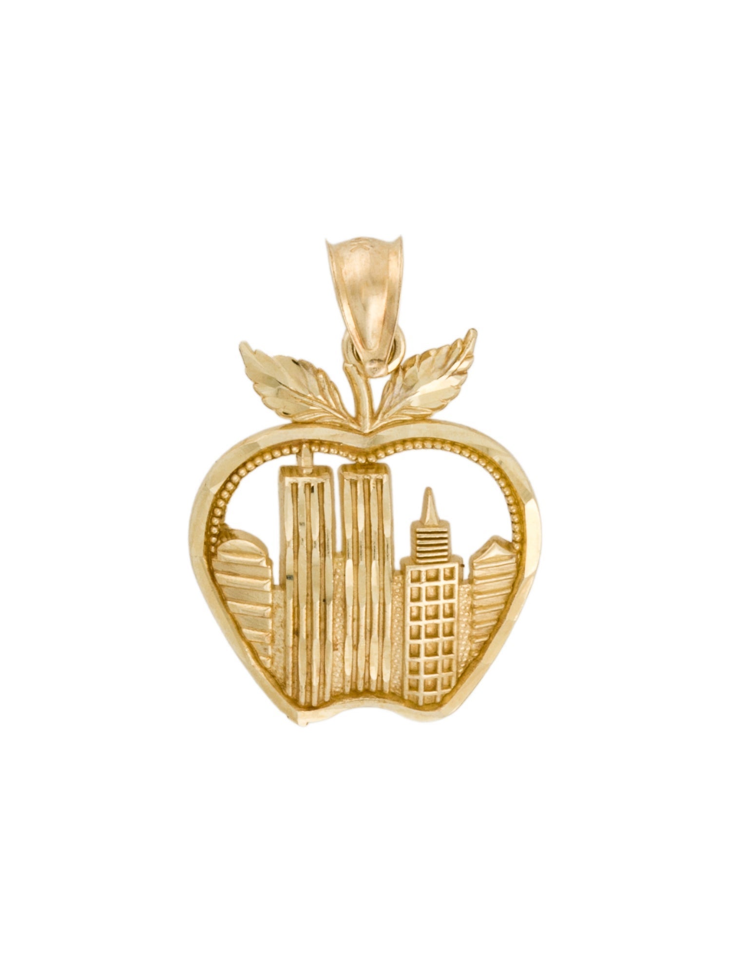 Charm 14K Apple City Pendant