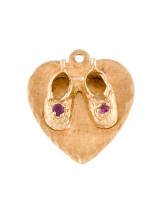 Charm 14K Ruby Baby Shoe Charm
