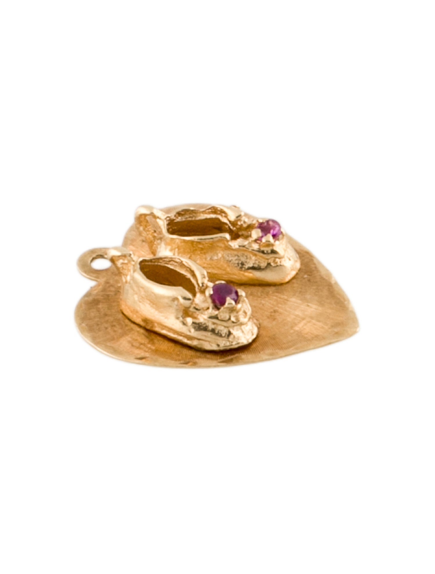 Charm 14K Ruby Baby Shoe
