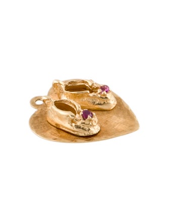 Charm 14K Ruby Baby Shoe Charm