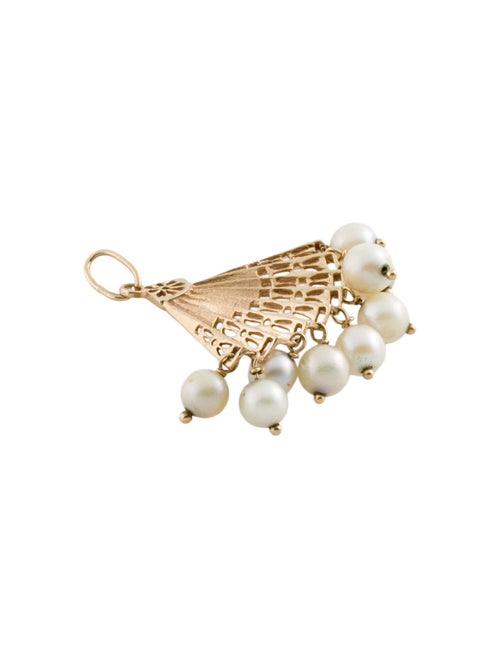 Charm 14K Pearl Fan Pendant
