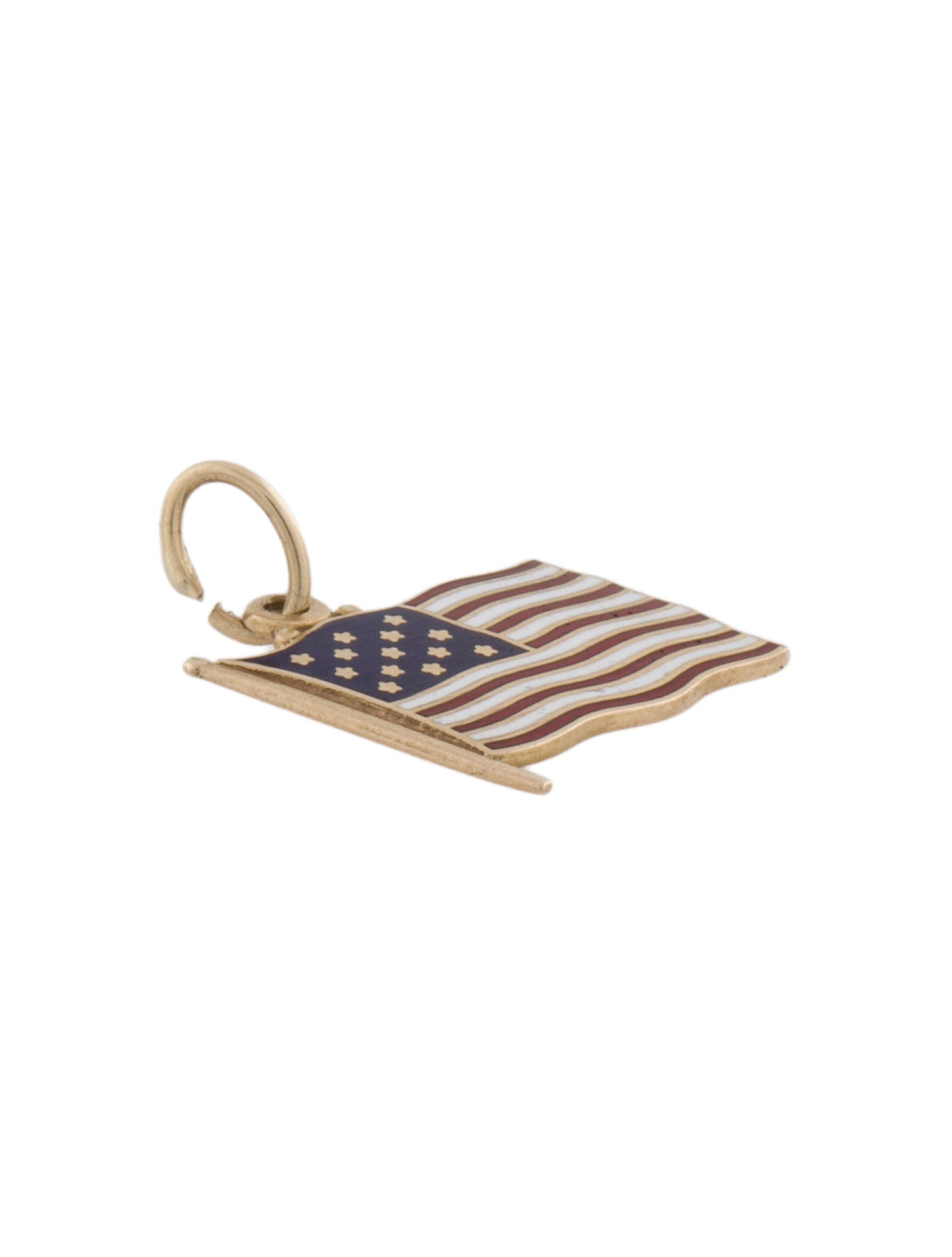 Charm 14K American Flag