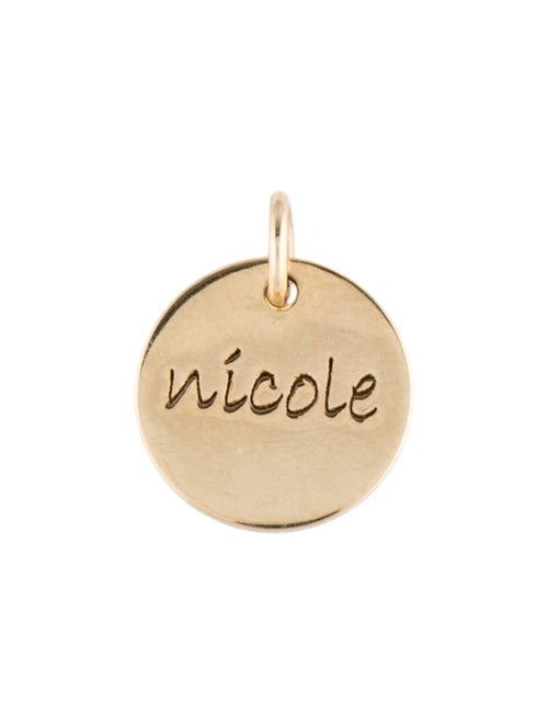 Charm 14K Posh Mommy 'Nicole' Engraved Disc Pendant