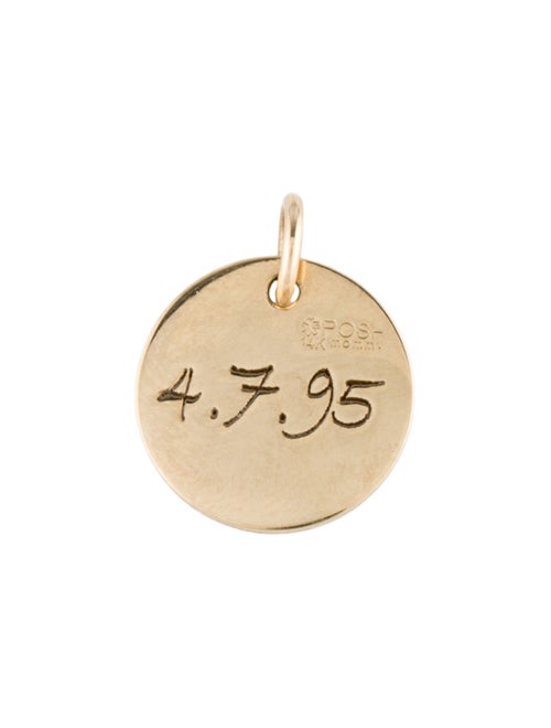 Charm 14K Posh Mommy 'Nicole' Engraved Disc Pendant