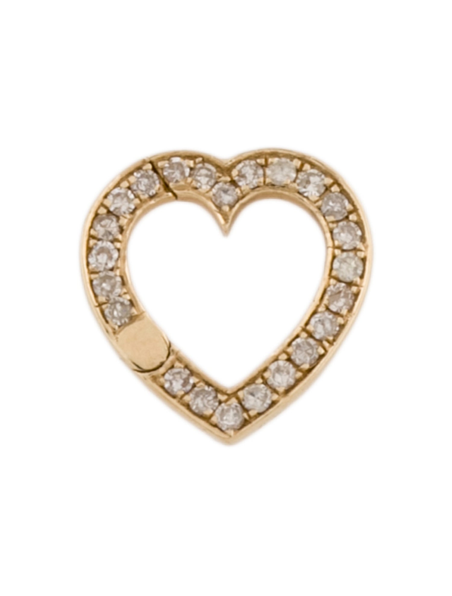 Charm 14K Diamond Heart Clicker Charm