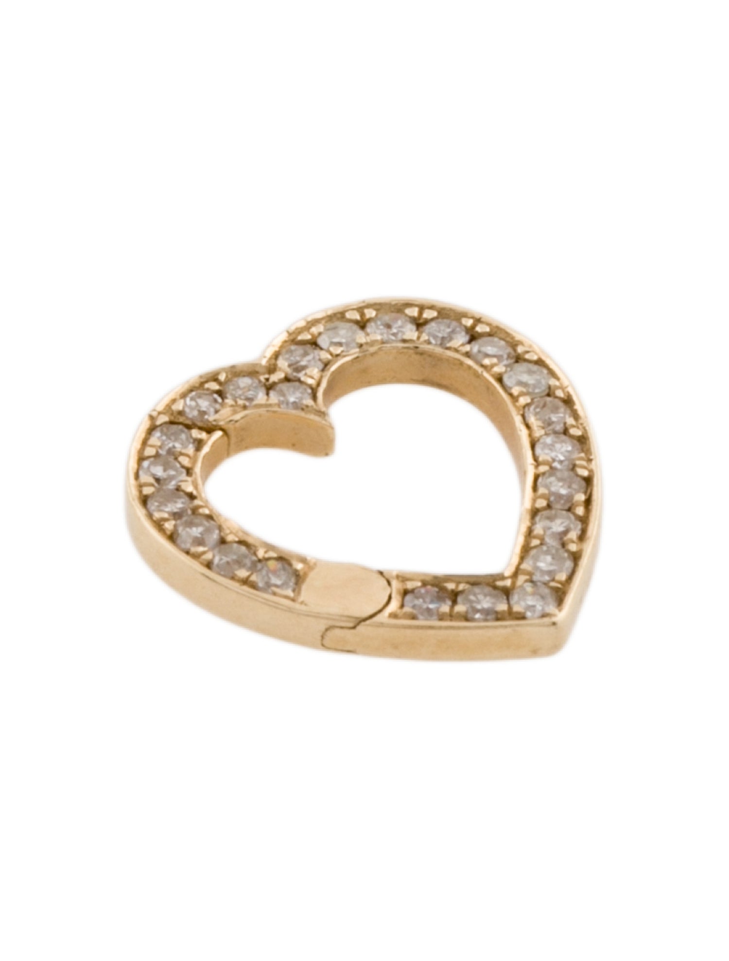 Charm 14K Diamond Heart Clicker Charm