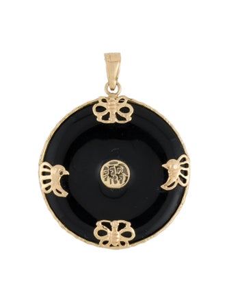 Charm 14K Onyx 'Blessing' Donut Peace Buckle Pendant