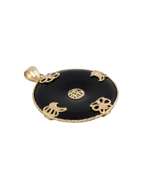 Charm 14K Onyx 'Blessing' Donut Peace Buckle Pendant