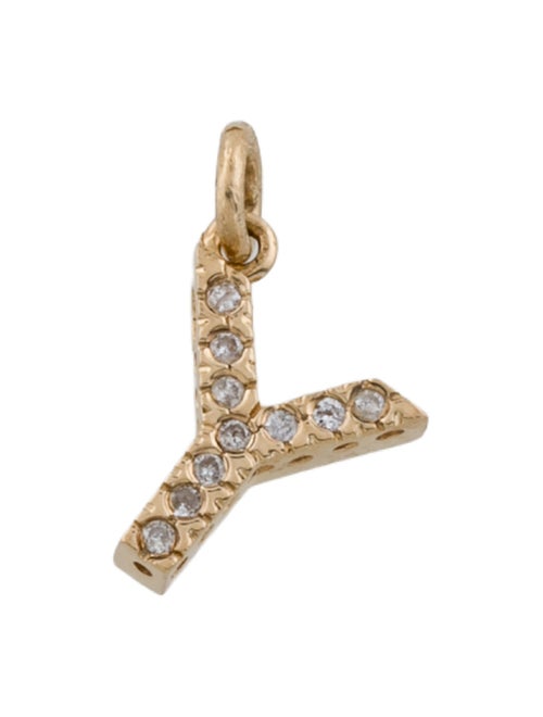 Charm 14K Diamond 'Y' Charm