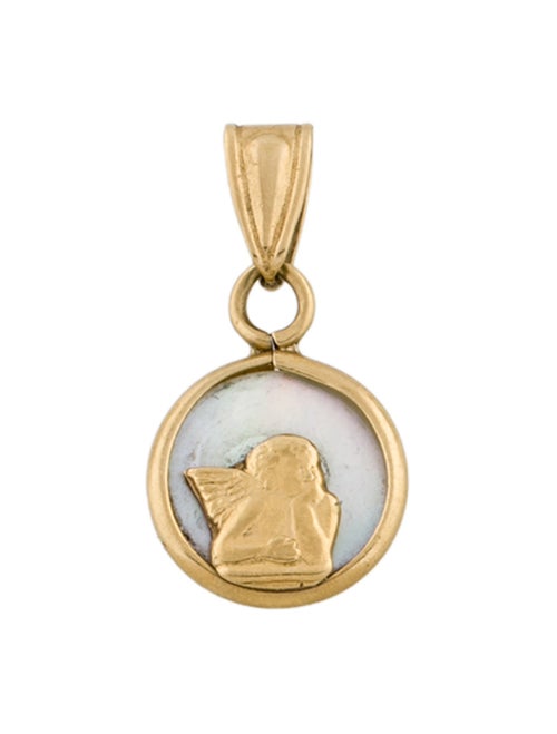 Charm 18K Mother of Pearl Cherub Charm Pendant
