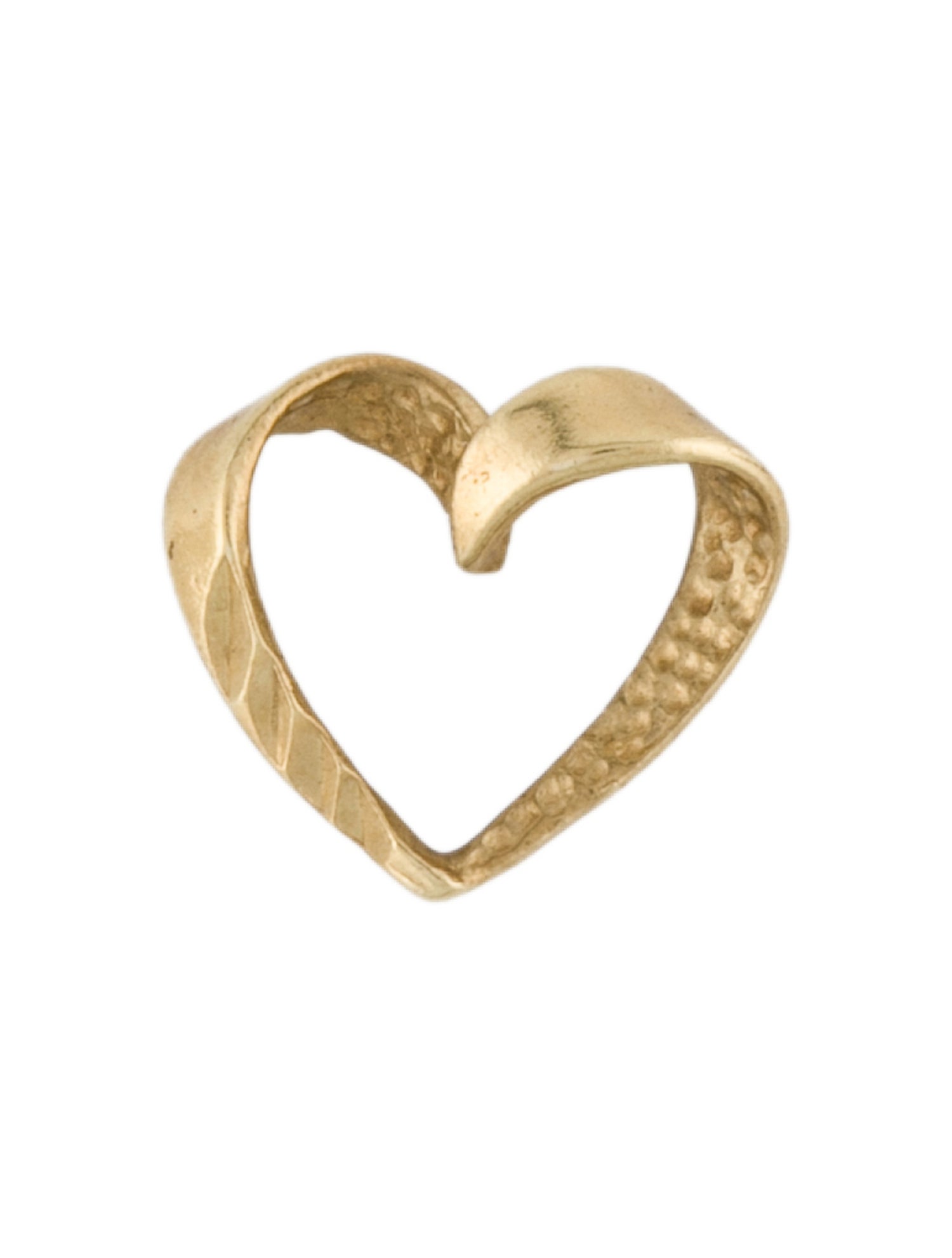 Charm 14k Textured Heart