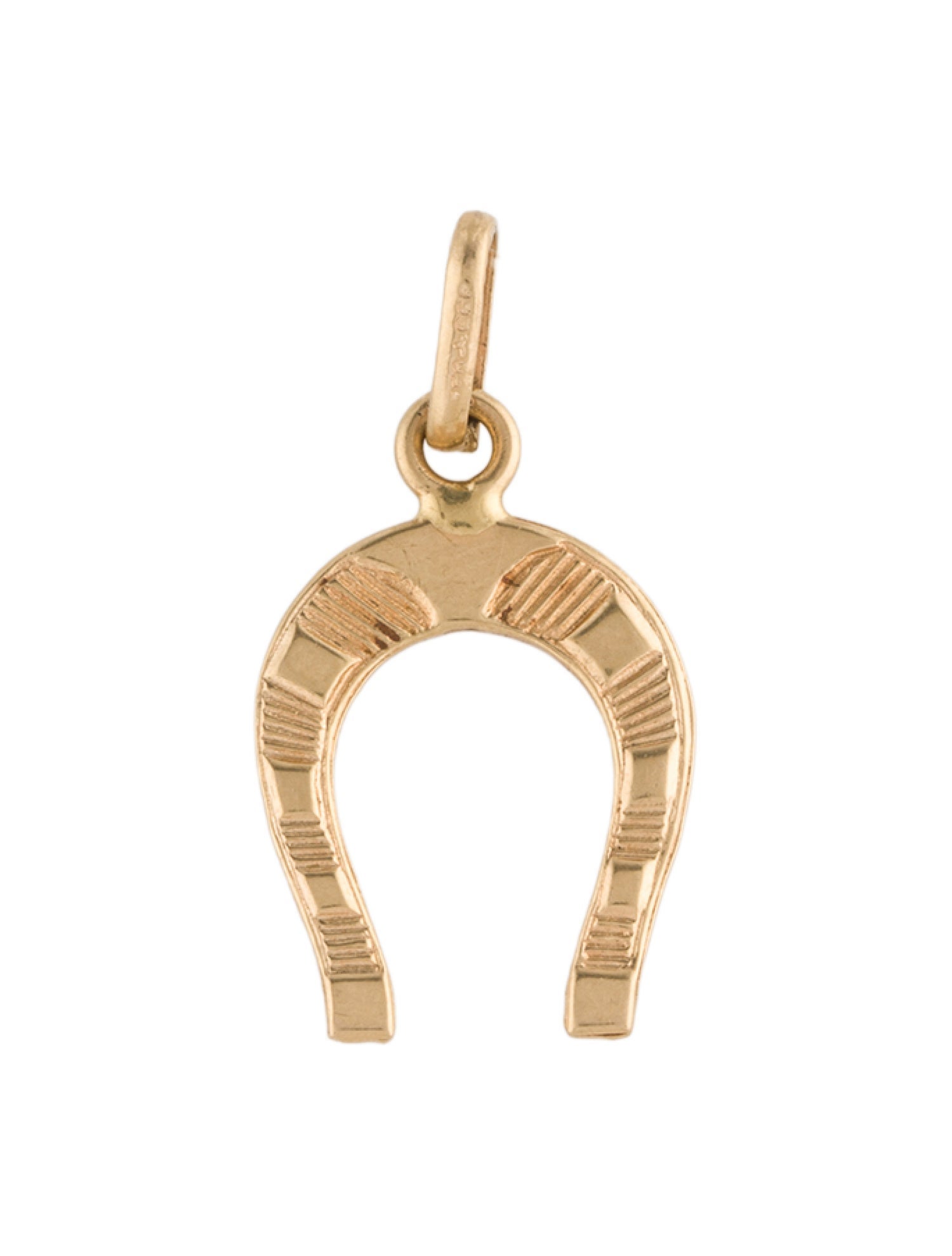 Charm 18K Horseshoe Pendant