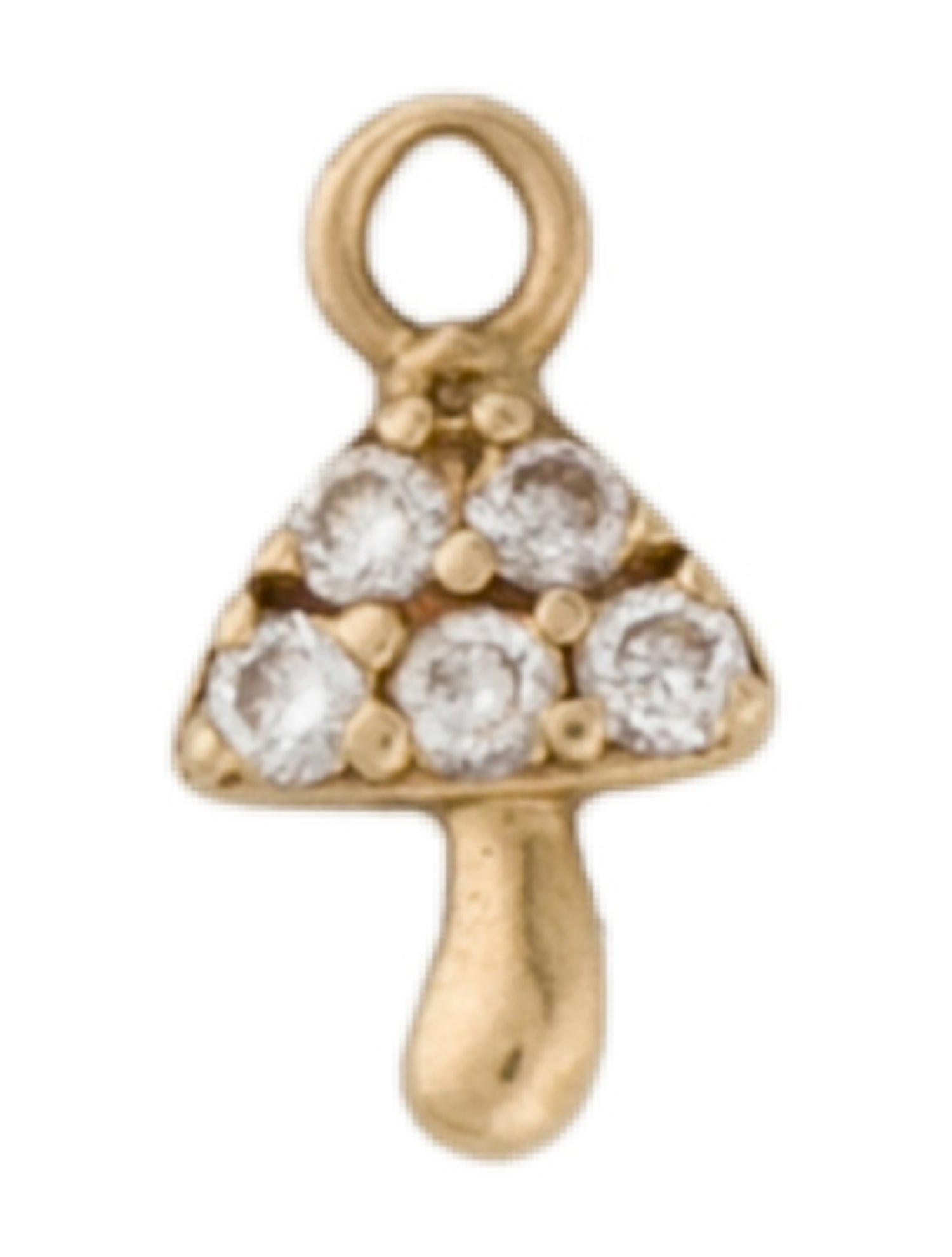 Charm 14K Diamond Mini Mushroom