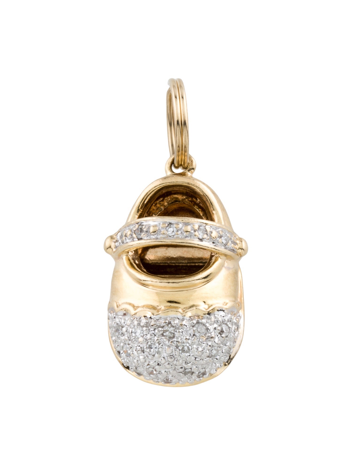 Charm 14K Diamond Baby Shoe Charm