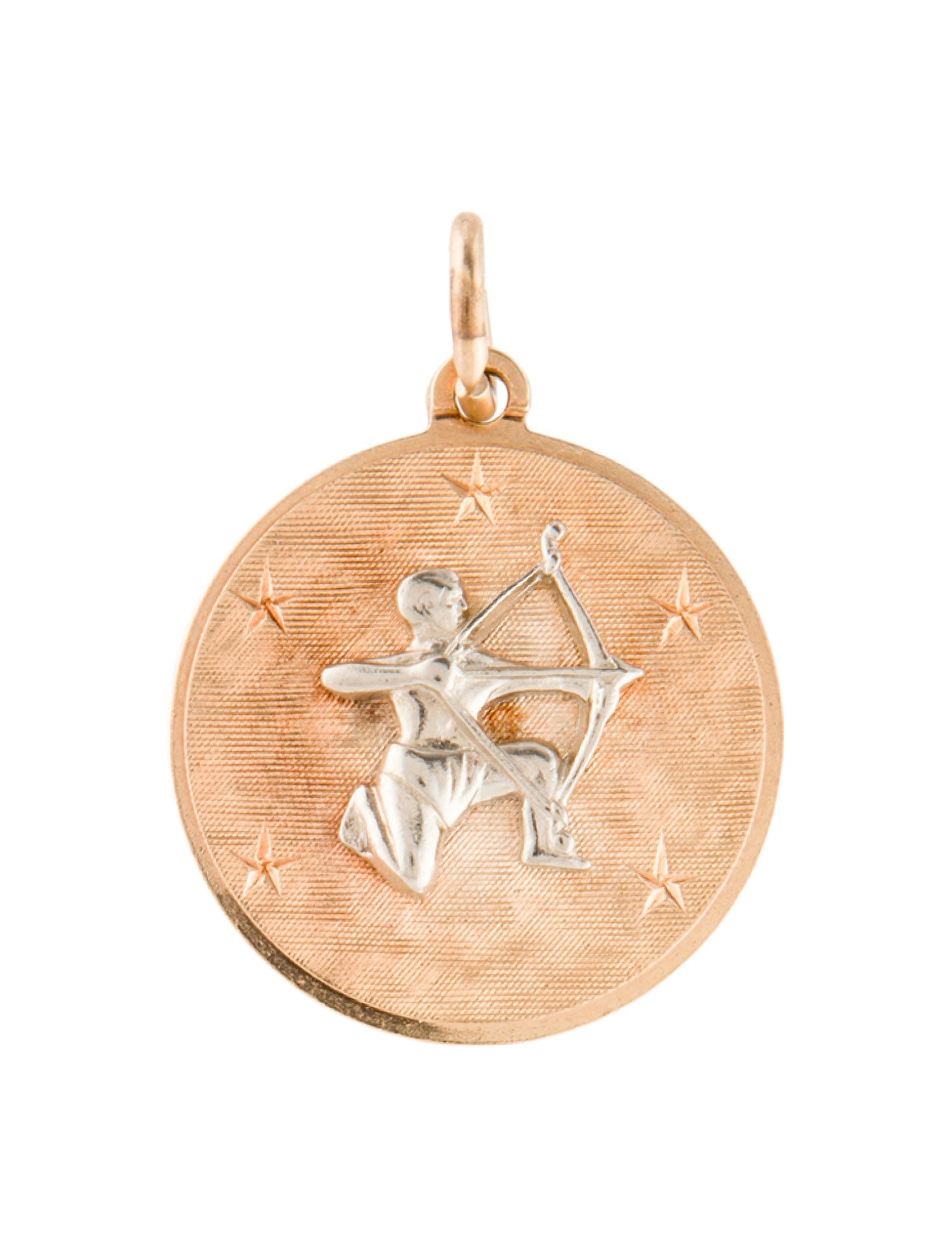 Charm 14K Two-Tone Sagittarius Disc
