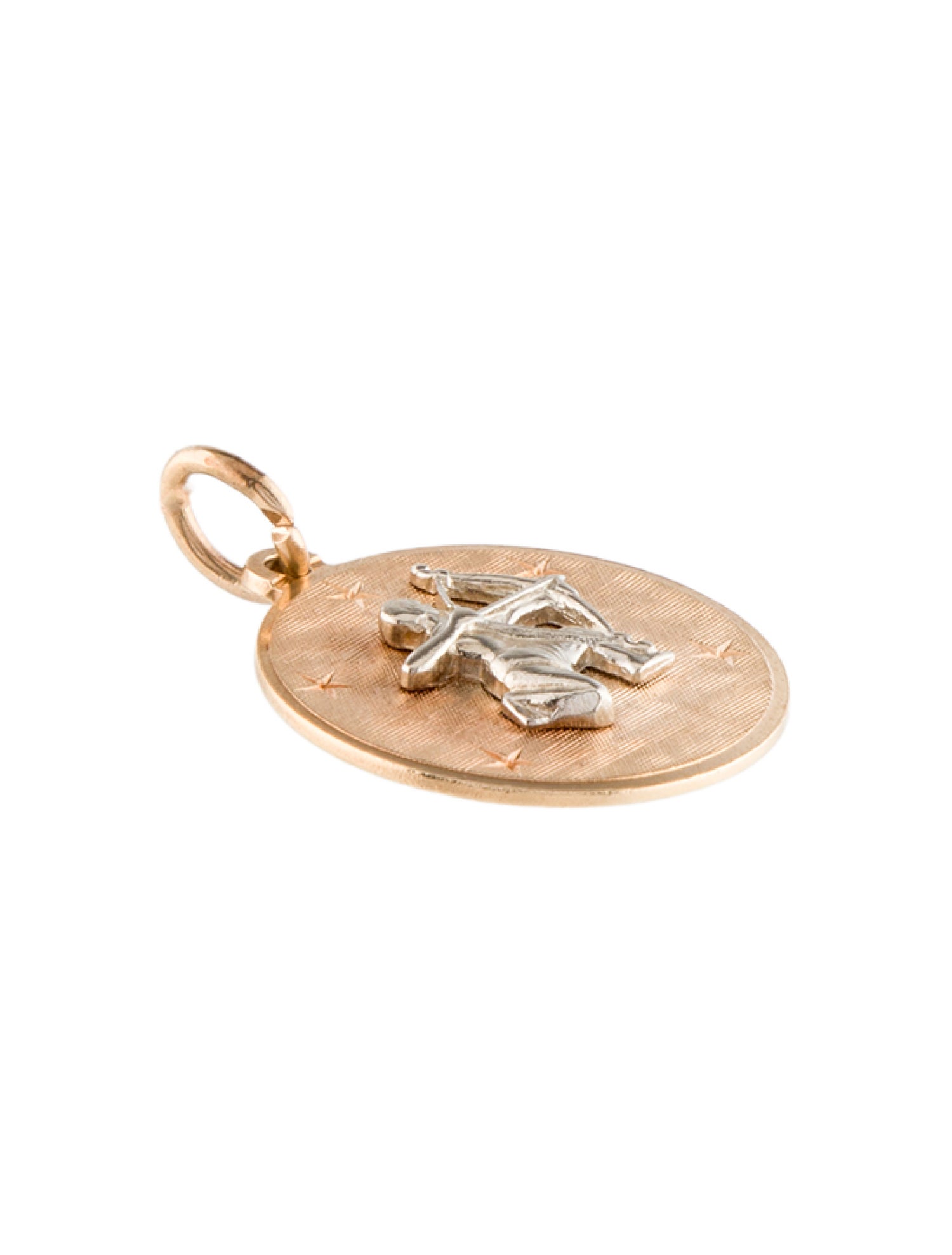 Charm 14K Two-Tone Sagittarius Disc