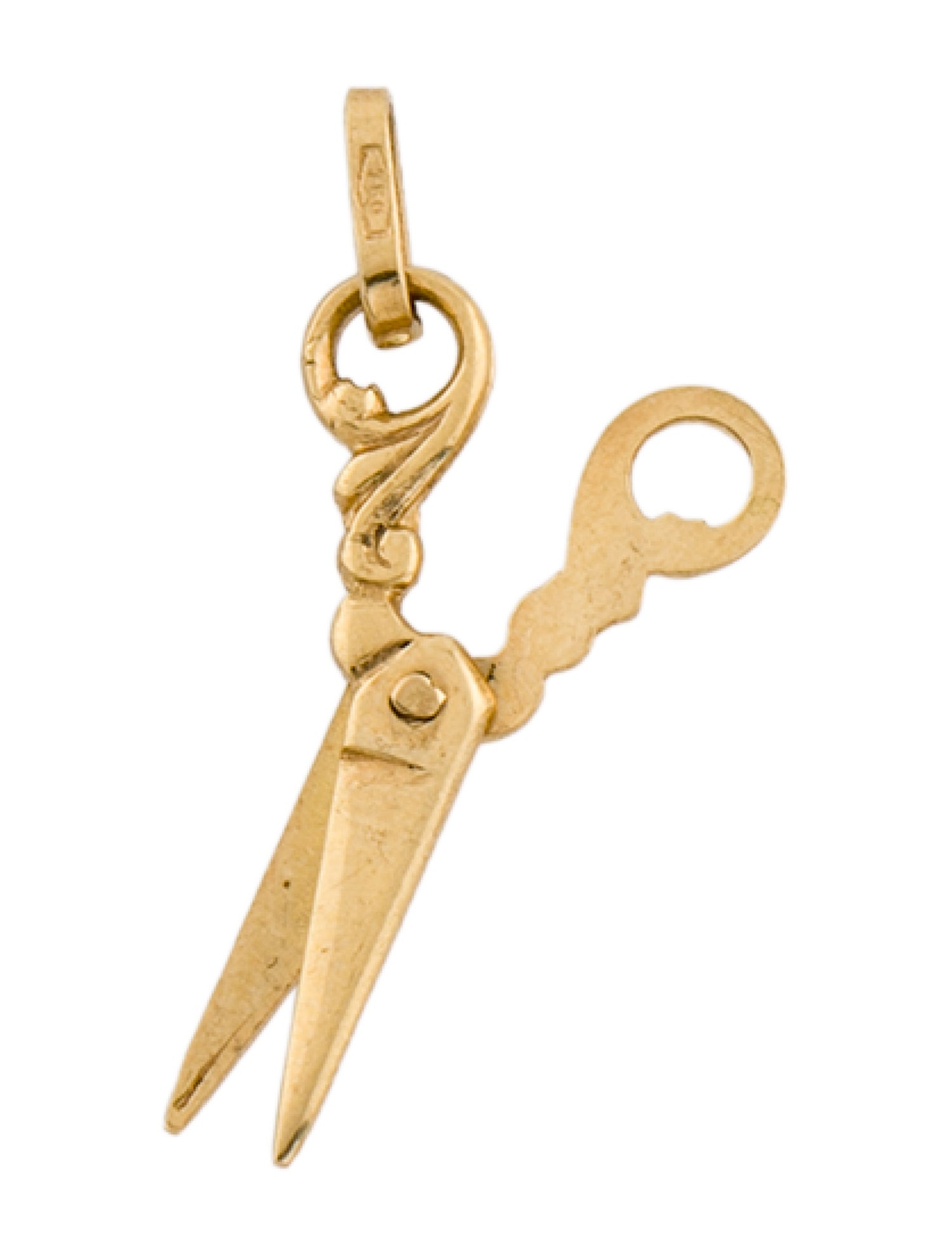 Charm 18K Scissors Pendant