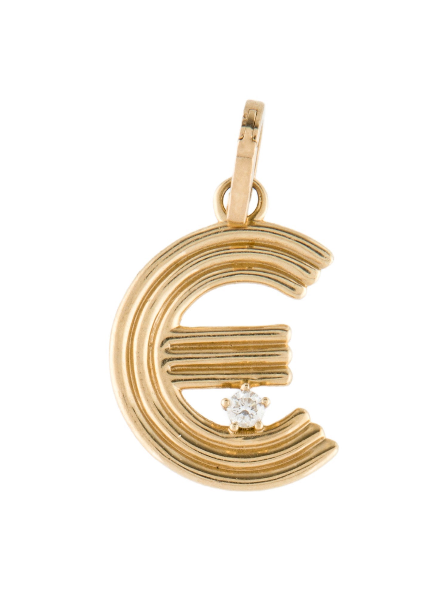Adina Reyter 14K Diamond Groovy Initial 'E' Hinged Charm
