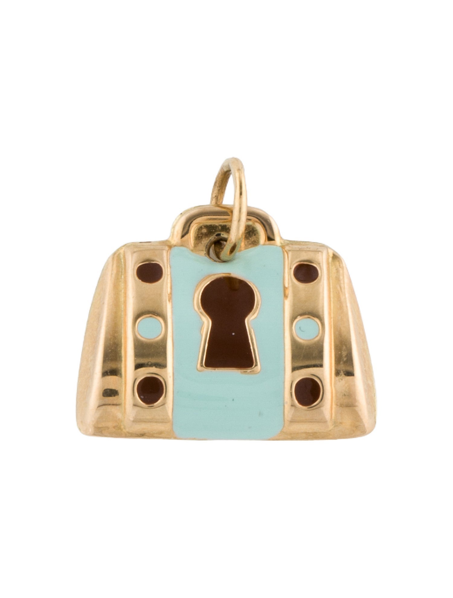 Charm 18K Enamel Lock Charm