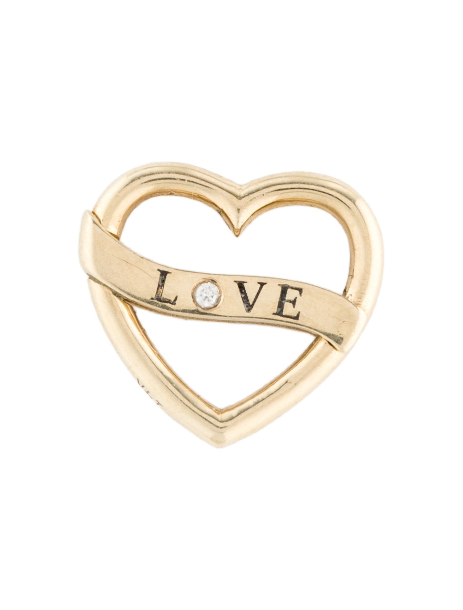 Charm 14K Diamond Love Heart