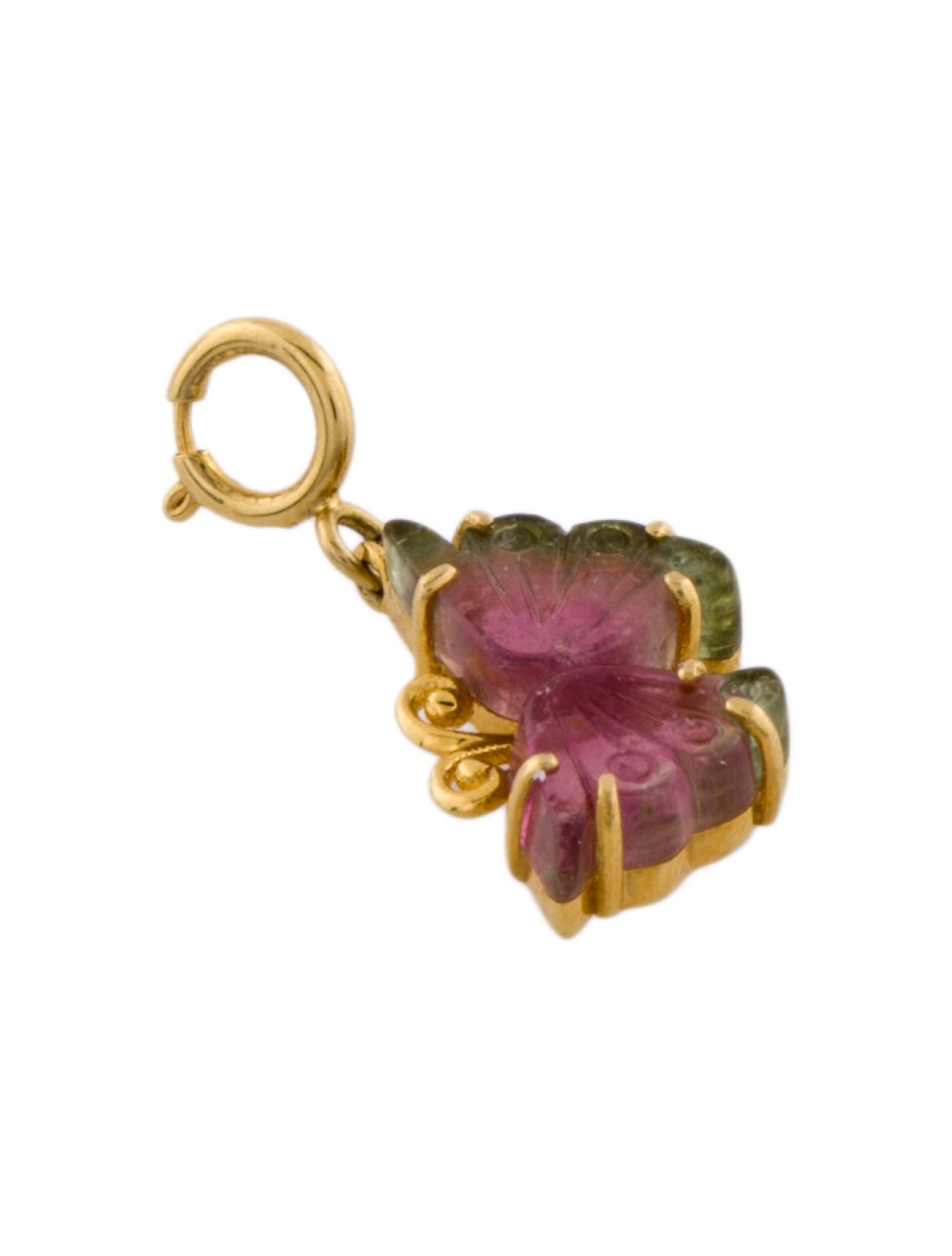 Charm 18K Butterfly Tourmaline Charm